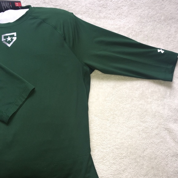 UNDER ARMOUR HEAT GEAR 3/4 SLEEVE GREEN /GRAY - Picture 3 of 5